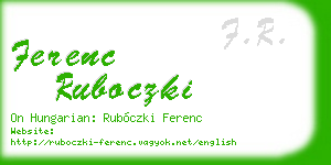 ferenc ruboczki business card